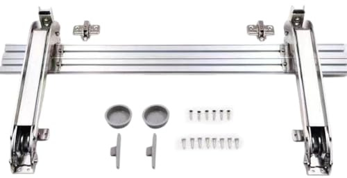 FACAIIO 180℃ Parallel Opening Cabinet for Door Hinge Set, for Heavy Duty Steel & Aluminum Alloy Sliding Wardrobe Hinges for 400-600mm Wide Doors, Silver
