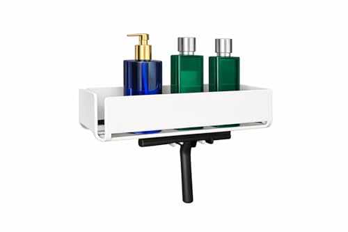 Radius PURORAGGIO Duschablage ohne Bohren – selbstklebendes Duschregal aus Aluminium – Badablage für Shampoo, Duschgel & Seife – moderne Wandablage für Dusche & Bad (Weiß/ 30 cm)