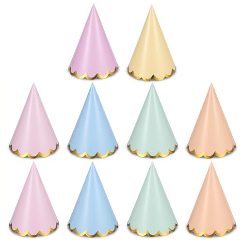 Apausvcm 10 Stück Partyhüte Mini Partyhüte für Kuscheltiere Kleine Party Hüte Kuscheltiere Bunt Party Kegel Hat Bunte Papierhüte Mit Pompons Partyhut Geburtstag Set für Geburtstagsfeiern Erwachsene