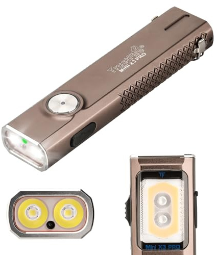 TrustFire X3-PRO - Linterna plana 6 en 1 con modos de iluminación de 2050 lúmenes, color marrón