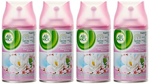 Air Wick Fresh Matic carga de espray automático, Magnolia y flor de cerezo, 4 unidades de 250 ml [1 L]