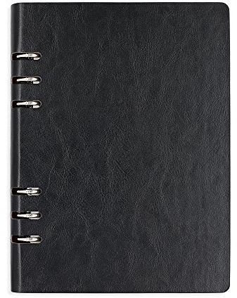 Zhi Jin Notizbuch loses Taschenleder nachfüllbares A5 Ringbinder-Tagebuch harter Umschlag Geschäftstagebuch schwarz