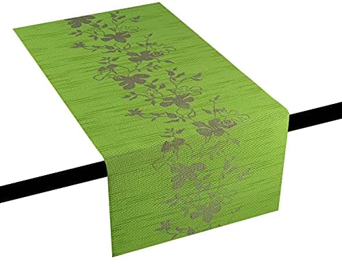 Miami 3D Druck Tischläufer Tablerunner Breite 40 cm Länge und Farbe wählbar Grün 40 x 100 cm