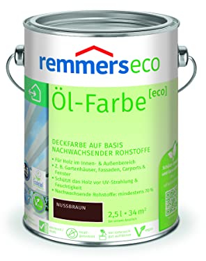 Remmers Dauerschutz-Farbe 3in1 [eco] nussbraun, 2,5 Liter,für innen und außen, 3in1: Isoliergrund, Zwischen- und Schlussbeschichtung