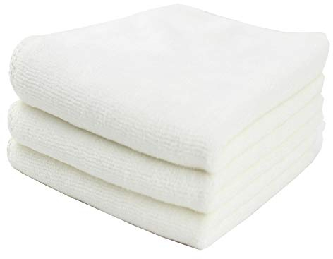 HIDMD Microfibre Face Cloth Makeup Remover Cloth Facial Washcloths Face Cleaning For Eye Face Exfoliating Bath 30CM X 30CM 3 PACK White
