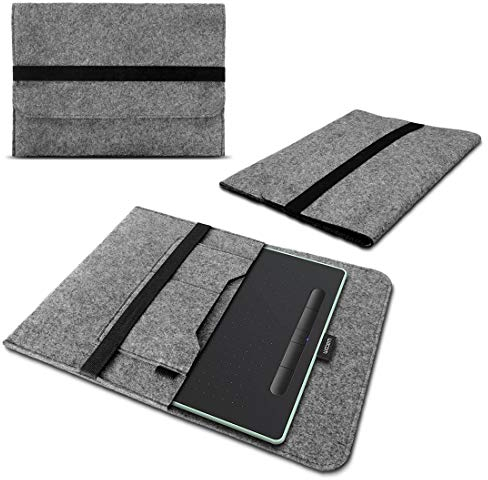 Schutzhülle kompatibel mit Wacom Intuos M Sleeve Tasche Hülle Filz Case Grafiktablett Cover Grau