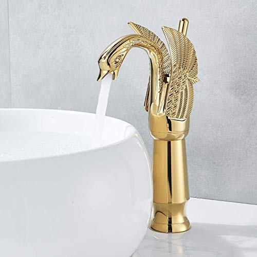 Robinet Salle de Bain en Laiton Mitigeur Lavabo Robinet Bassin Robinet Robinet Laiton Massif Doré Robinet De Salle De Bain Lavabo-Vasque Robinet De Pont Monté