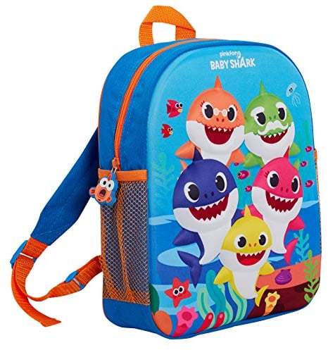 Kinder-Baby-Rucksack, 3D-Haifisch-Familie, Jungen, Mädchen, Kleinkind, Kindergarten-Rucksack, Lunchtasche, blau (Blau) - MNCK11265