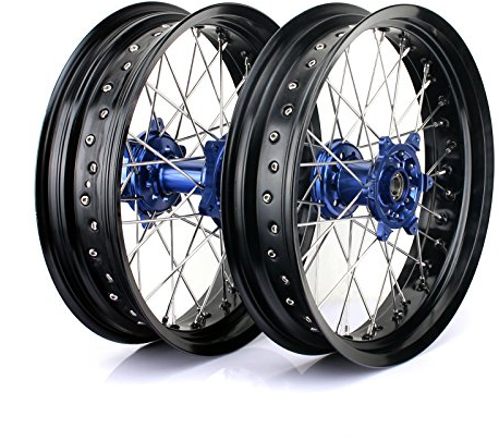 TARAZON 17 x 3,5''+17 x5,0'' Supermoto Felgensatz wheels Radsatz Blau Naben Schwarz Felgen für EXC SX-F 125 250 300 450 525 530