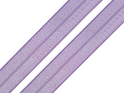 maDDma 1m Falzgummi 20mm Faltgummi elastisches Einfassband Schrägband Saumband Farbwahl, Farbe:Hellviolett