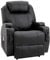 HOMCOM elektrischer Massagesessel Relaxsessel Fernsehsessel Massagefunktion Liegefunktion Kunstleder Holz Metall Schaumstoff Schwarz 82 x 97 x 110 cm