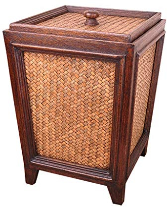 SISWIM Poubelle Boîtier de rangement exotique de style classique vintage Poubelle à pédale