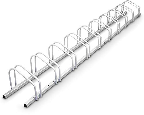 BITUXX® Fahrradständer Aufstellständer Radständer Fahrrad Bike Ständer Metall Verzinkt Platzsparend (Für 10 Fahrräder (2X 5er Ständer))