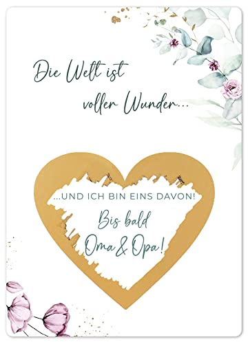 Joli Coon Rubbelkarte Ihr werdet Großeltern - Schwangerschaft verkünden Oma Opa mit Rubbelkarten