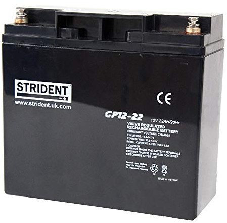 2 X Strident AGM GP12-22 – Mobility Scooter 12v Battery – Rechargeable Batteries Batteries (Pair)