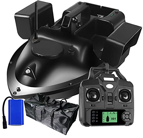 FUMENG Rc Bait Boat Radio GPS 500M Remote Control Boat 3 Warehouses Large Capacity, Fish Finder with Double Motor (5200mAh)