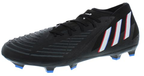 adidas Unisex Predator Edge.2 Firm Ground Soccer Shoe, Core Black/White/Vivid Red, 6.5 US Men