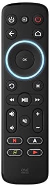 One For All Streamer Remote - Mando a distancia universal para hasta 3 dispositivos Streamer boxes (Roku, Apple TV y más) TV y barra de sonido - Función de aprendizaje - Teclas retroiluminadas - Negro