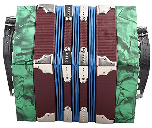 Shipenophy Leicht zu erlernen, Concertina Akkordeon Konzertina für Trainingsübungen für Anfänger zu spielen(Green)