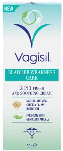 Vagisil Bladder Weakness Care 2-in-1 Fresh & Soothing Cream, With Natural Oatmeal, Freshens With Gentle, Botanical Scent, 30g