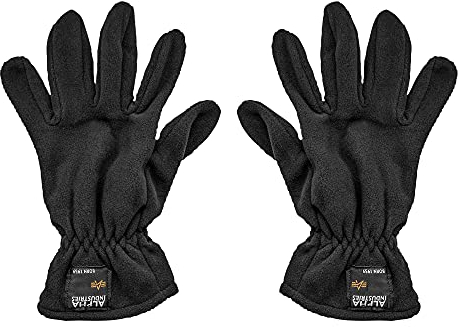 Alpha Industries Label Fleece Gloves Handschuhe Black