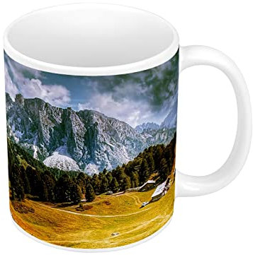 French Unicorn Mug Tasse Pâturage de Montagne sous un Ciel De Tempête
