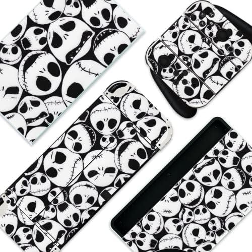 BelugaDesign Skulls Switch Skin | Adesivo gotico in vinile | Nightmare Halloween Horror | Compatibile con Nintendo Switch OLED (Switch OLED, nero bianco)