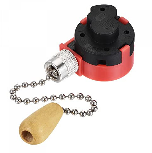sourcing map Tracción Cadena Interruptor 3 Velocidades 4 Cables Reemplazo ZE-268S1 para Techo Ventilador Lámpara Claro Plateado Tono