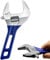 LSLANSOON 8”(200mm) Short Handle Adjustable Wrench with 1.7”(44mm) Wide Jaw Opening for Plumbing Auto Repair Home Maintenance