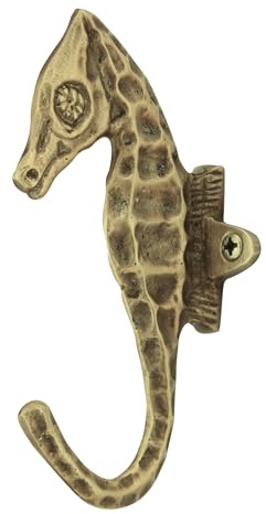 Sea-Club Haken - Seepferdchen Wandhaken Messing antik 4x12cm