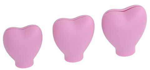 Agatige 3PCS Makeup Brush Cover, Silicone Heart Shaped Makeup Brush Protector Cosmetic Brush Guard Covers for Women Girls(Pink)