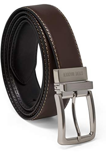 Steve Madden Men's Reversible Dress Casual Every Day Leather Belt