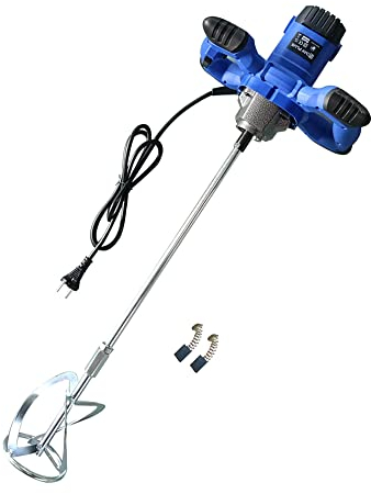 Mezclador Eléctrico, 2600W Mezclador de Hormigón Ajustable de 6 Velocidades, Mezclador de Mortero Portátil, Agitador M14, para Mezclar Pintura, Lechada de Cemento, Hormigón, Mortero, Forraje