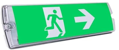 WSU Lights - LED Notleuchte, Notbeleuchtung, Exit, Notausgang, Fluchtwegleuchte, Notlicht, Fluchtweg, EXIT, IP65, Weiß, 352×110×55 mm