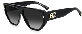 Dsq Unisex D2 0088/s Sunglasses, 2M2/9O Black Gold, 60