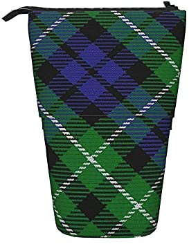 Teleskop-Federmäppchen, Schotten-Stil, Clan Graham Tartan, kariert, stehend, Kosmetiktasche, Make-up-Tasche