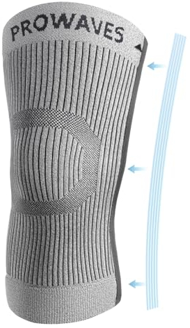 ProWaves Kniebandage Damen Männer Kniebandage Meniskus Arthritis Sport Kniestütze Knieorthese Patella kniewärmer mit Seitenstabilisatoren Atmungsaktiv Knee Sleeve ACL Knieschmerzen Erholung S