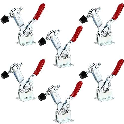 NGOSUET GH-201-B - 6 tenditori per leva del ginocchio, verticali, 100 kg, a sgancio rapido, orizzontale, per funzionamento a macchine, carpenteria, saldatura, colore rosso