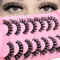 7 paires de faux cils 3D Faux cils russes Look naturel, Curly Cat Eye Lashes D Curl Faux cils avec volume naturel Wispy œil de chat cils(2D25)