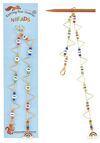 nbeads 2 Stück Dreiecksring-Strickreihen-Gegenketten, Emaille-Regenbogen-Anhängermaschenmarkierer mit Karabinerverschluss aus Legierung zum Stricken Häkeln Verfolgen des Projektfortschritts