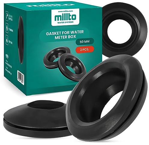 2x Millto™ Gummiring Dichtung Wasserzähler-Brunnen 50mm Versiegelung Gummi Ring Gummischeibe Flexibel Wasserzähler-Dichtung Flachdichtung Dichtring Wasserzählerkasten