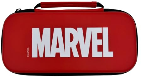 WONDEE Custodia per Nintendo Switch, Switch OLED e Lite Marvel con cerniera, protezione interna dello schermo e 10 giochi per riporre - Custodia per Switch Case Marvel, Merchandising ufficiale
