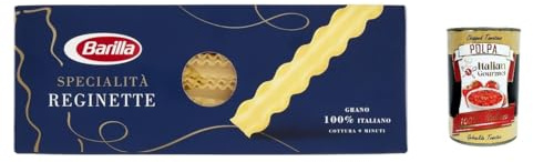 Italian Gourmet Pasta Specialità Reginette Napoletane Nudeln Pack 20 x 500g | Formato ondulato, trafilata per trattenere sughi; aus italienischem, Gesamtnettogewicht 10 kg + Kostenlos Polpa 400g