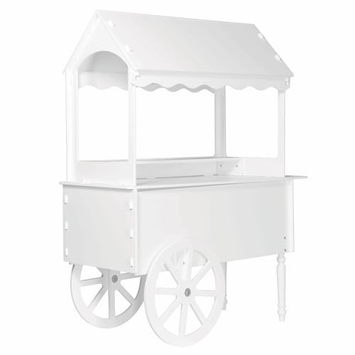 Candy Cart with Wheels for Parties – Vintage Dessert Display Stand, Easy to Assemble Rolling Cart for Weddings, Birthdays & Events