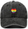 TRIXES Schwarz Denim Regenbogen Kappe - Denim Wirkung Hut- Perfekt für LGBTQIA2s+ - Zeigen Sie Unterstützung & Vielfalt, Schwarz, 1-2