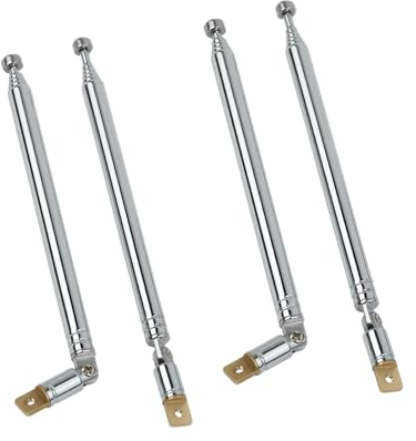 moinkerin 4 Stücke Radio antenne 51.5cm Teleskopantenne Edelstahl AM FM Radio für TV-Radio DAB FM/AM-Stereoempfang