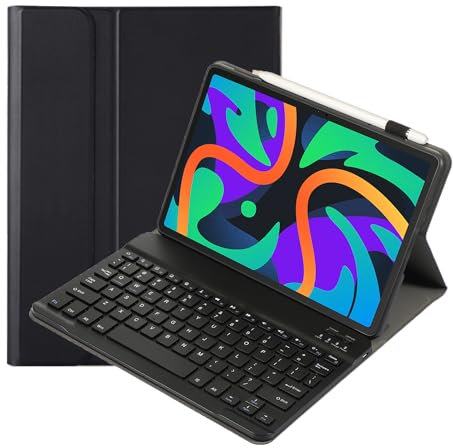 leleyo Custodia tastiera per tablet Lenovo Tab M11 da 11 pollici cover magnetica intelligente con tastiera bluetooth wireless rimovibile per Tab M11 2024 (Nero)