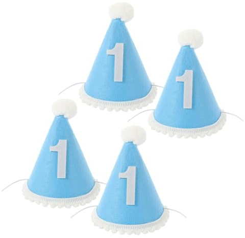 DRESSOOS 4stücke Geburtstagsmützen Partyhüte Für Ersten Geburtstag Weiche Fotorequisiten Für Jungen Leichte Und Praktische Geburtstagsdekorationen