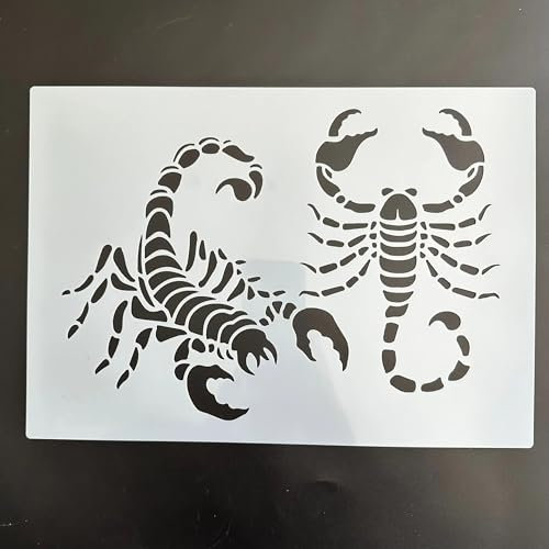 Schablone zum Malen, A4, 29 x 21 cm, Tier-Skorpion, wiederverwendbare Kunst-Bastelschablonen für Holz, Wand, Stoff, Stein, Kreidetafel, Beschilderung, Kunstprojekte zur Kartenherstellung