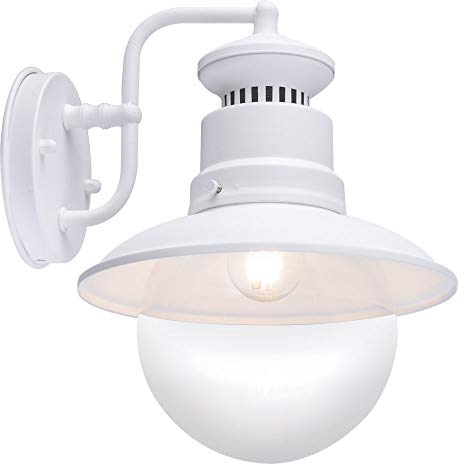 GLOBO LIGHTING Landhaus Stil Außen Wand Retro Spot Lampe Leuchte Beleuchtung Garten Hof, Farbe:Weiß